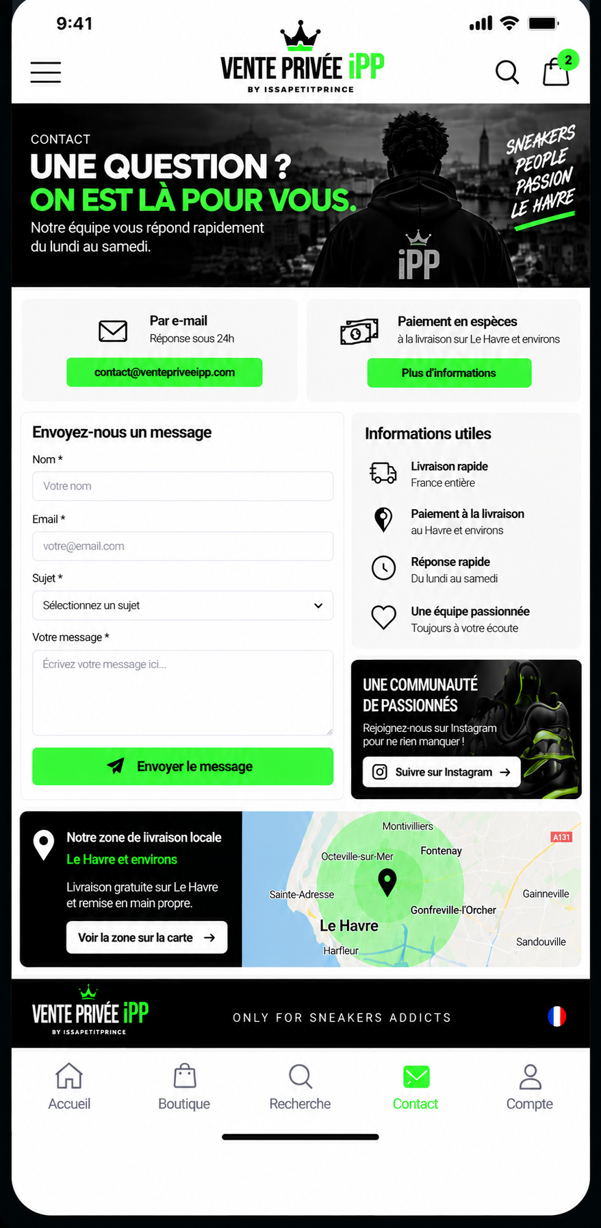 Carte indicative du Havre et de ses environs